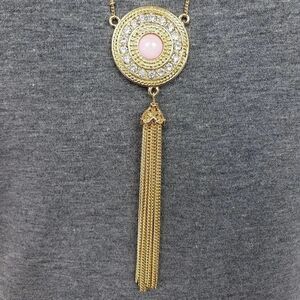Beautiful Gold Tone with Pink Necklace